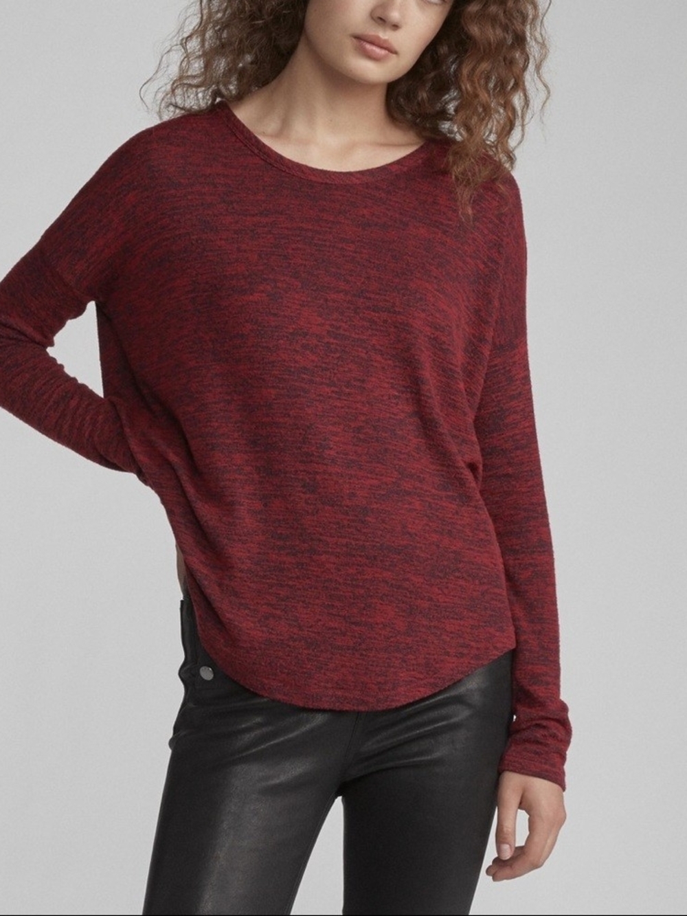 Rag & Bone Hudson Long Sleeve top in Deep Berry